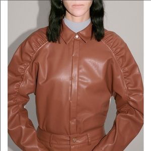 Zara faux leather shirt